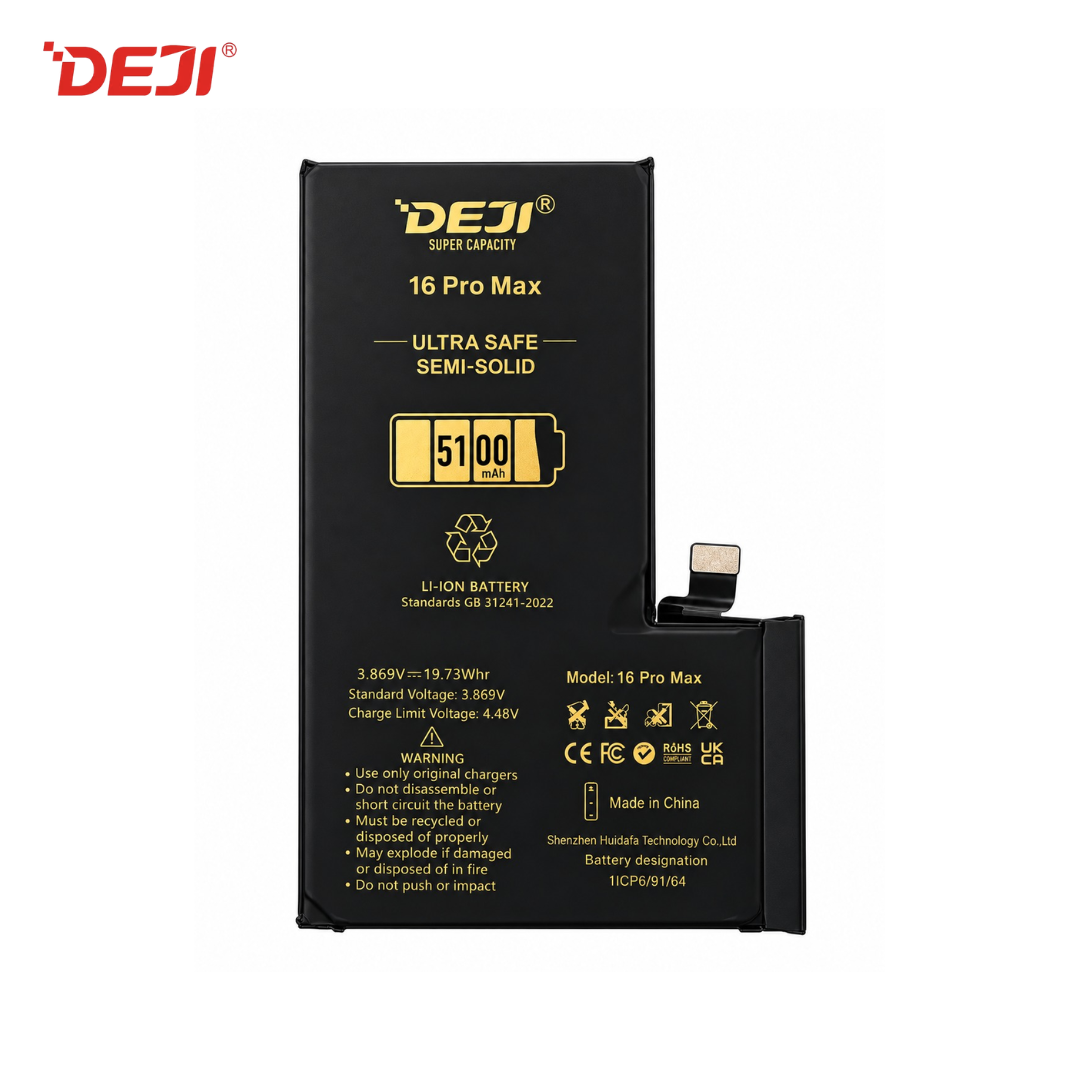 Batería DEJI para iPhone 16 Pro Max - 5100 mAh - Semi-Solid de alta capacidad