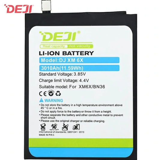 Bateria xiaomi Mi 6X / Mi A2 / Redmi A2 BN36 3010 mAh DEJI